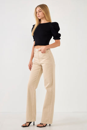 ENDLESS ROSE - Back Tied Straps Knit Top - TOPS available at Objectrare