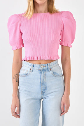 ENDLESS ROSE - Back Tied Straps Knit Top - TOPS available at Objectrare