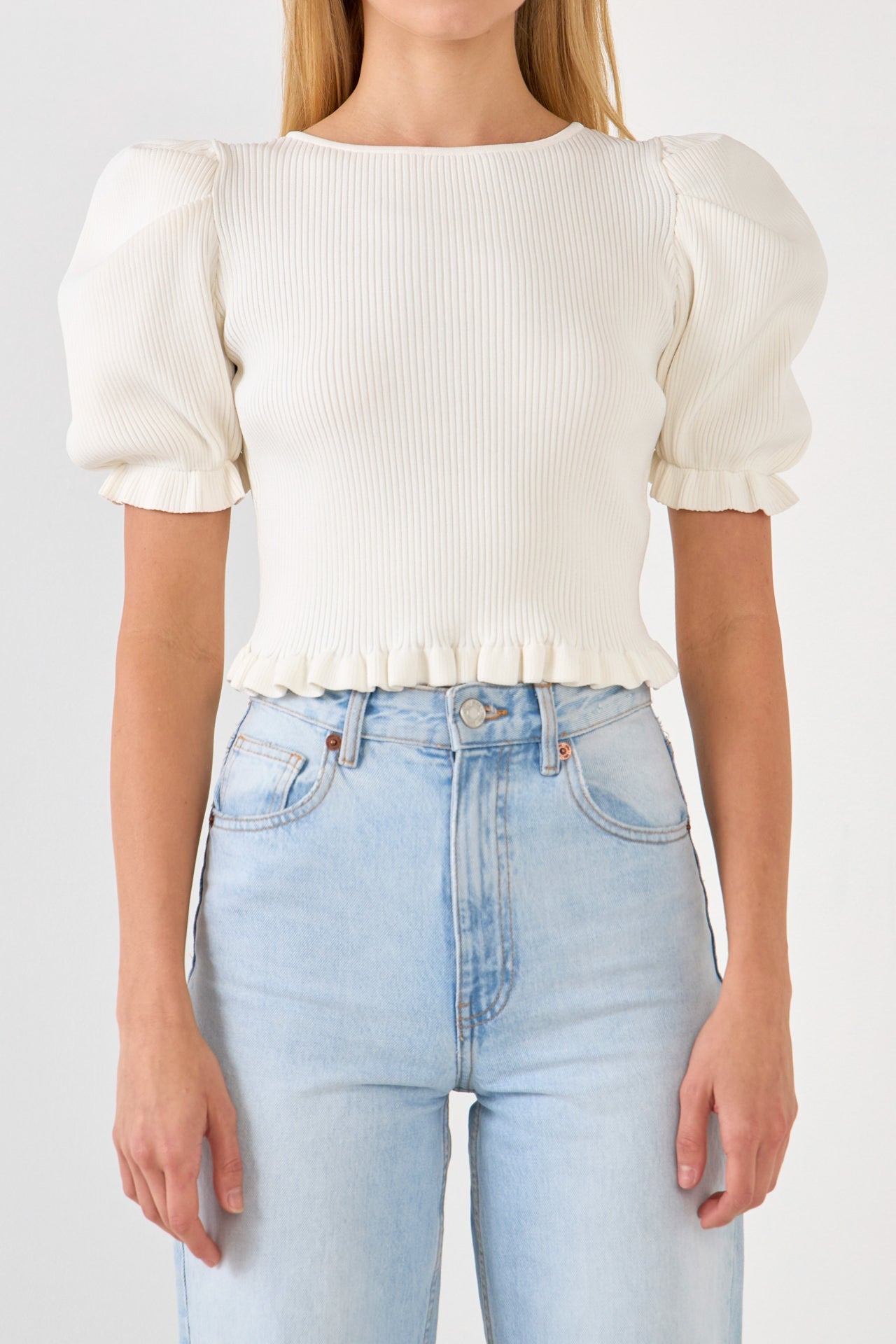 ENDLESS ROSE - Back Tied Straps Knit Top - TOPS available at Objectrare