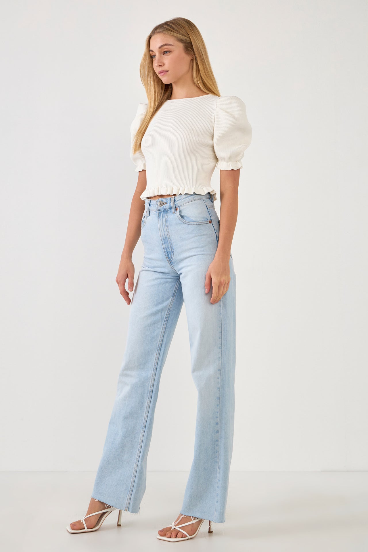 ENDLESS ROSE - Back Tied Straps Knit Top - TOPS available at Objectrare