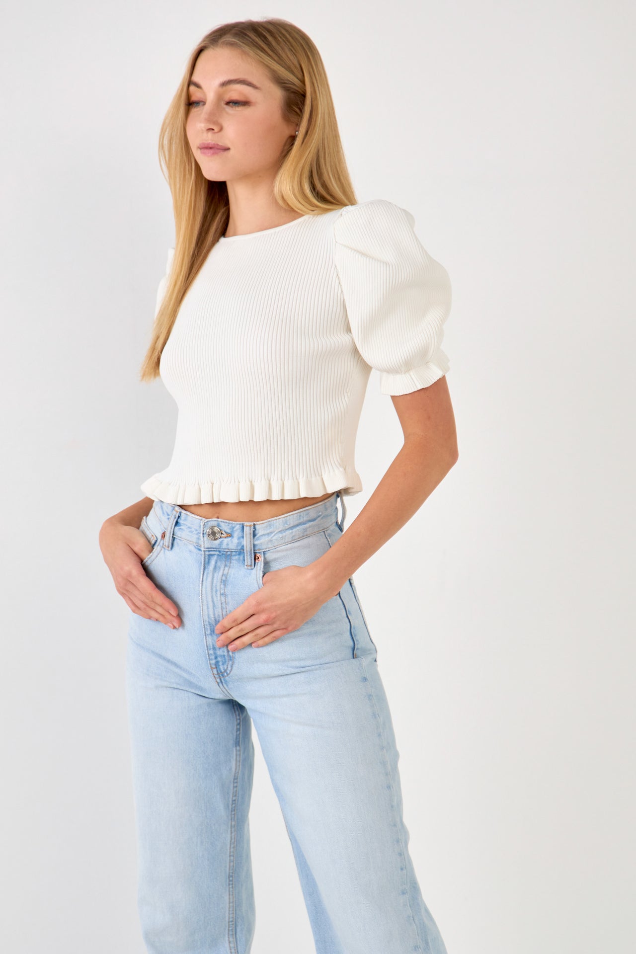 ENDLESS ROSE - Back Tied Straps Knit Top - TOPS available at Objectrare