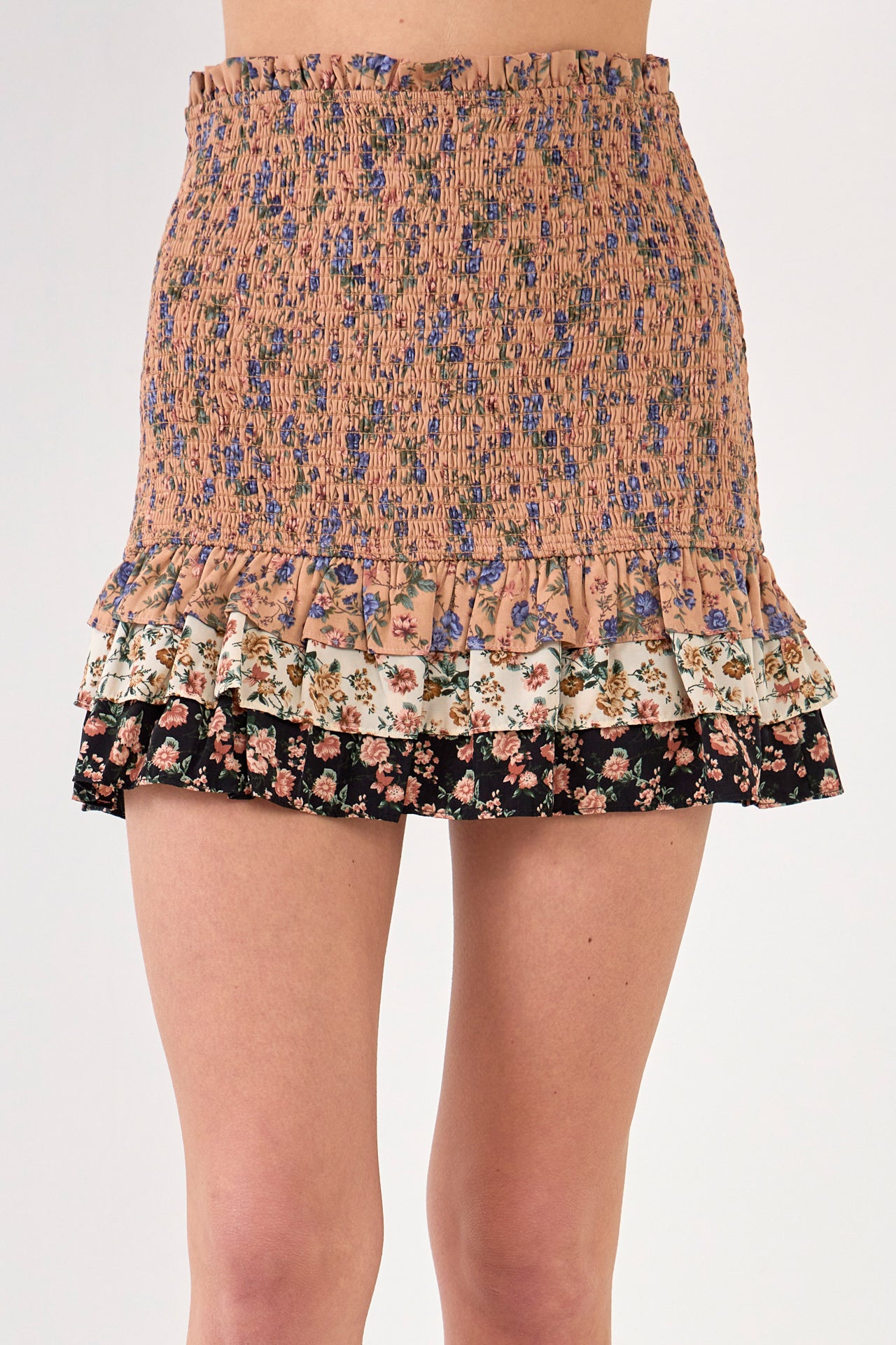 FREE THE ROSES - Floral Multi Color Mini Skirt - SKIRTS available at Objectrare