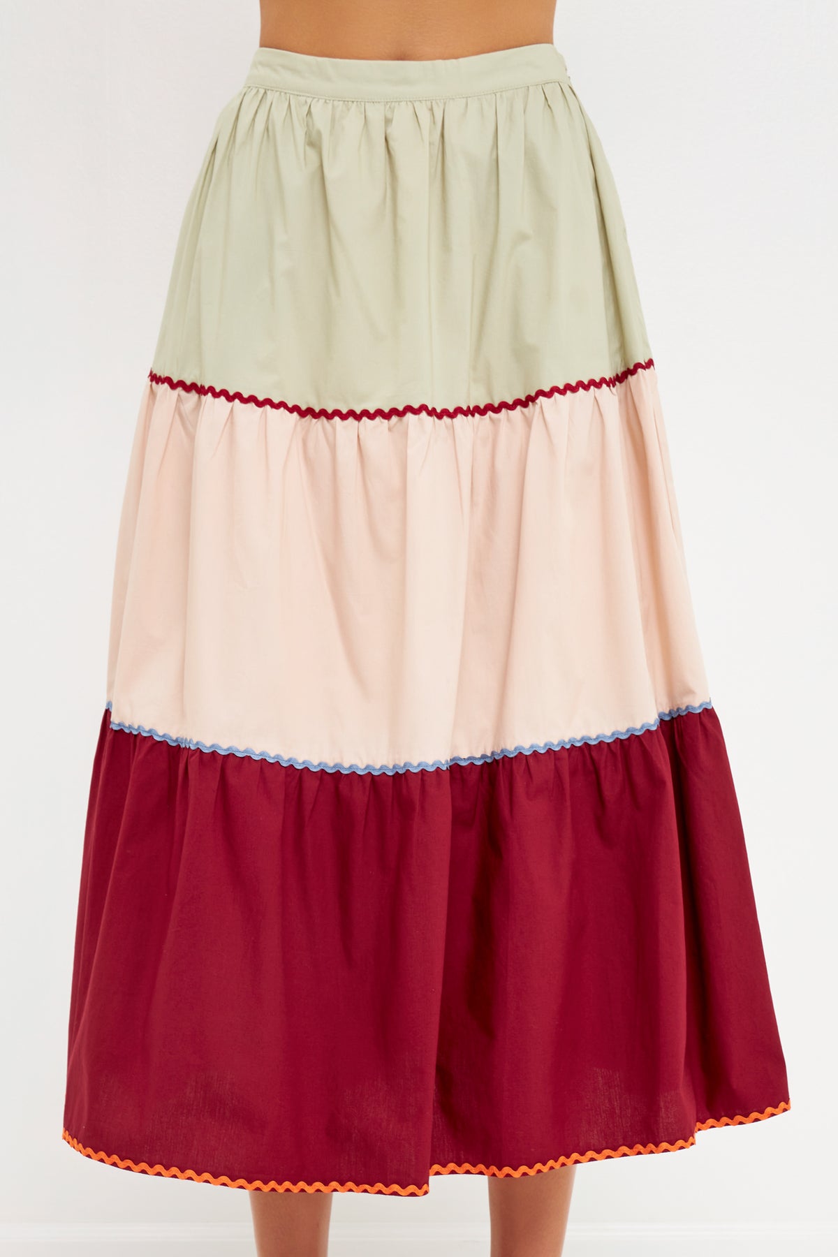 ENGLISH FACTORY - Color Block Midi Skirt - SKIRTS available at Objectrare