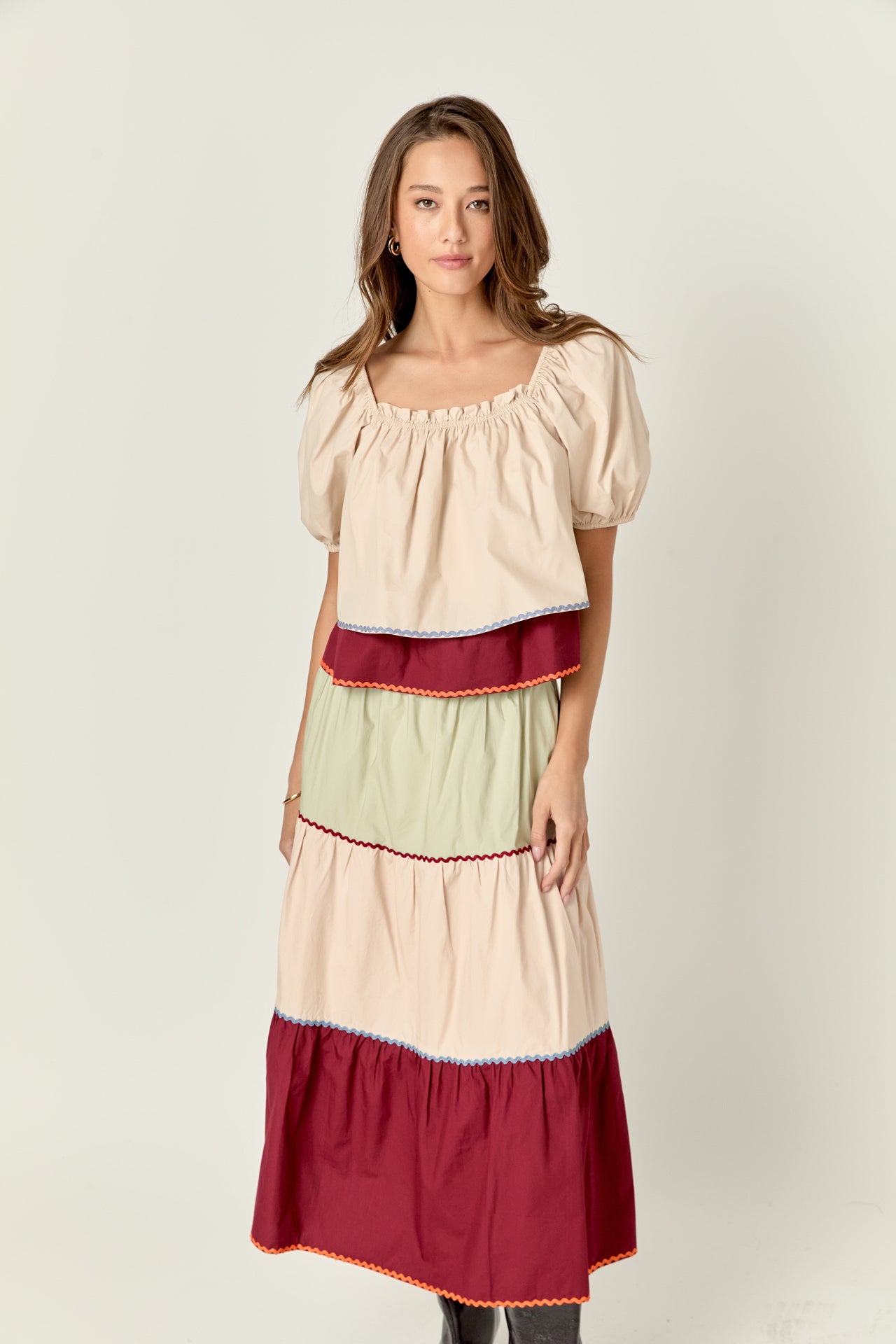 ENGLISH FACTORY - English Factory - Color Block Midi Skirt - SKIRTS available at Objectrare