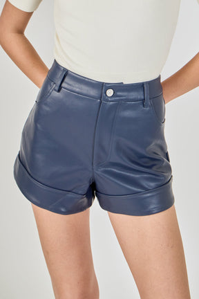 ENDLESS ROSE - Faux Leather Shorts - SHORTS available at Objectrare