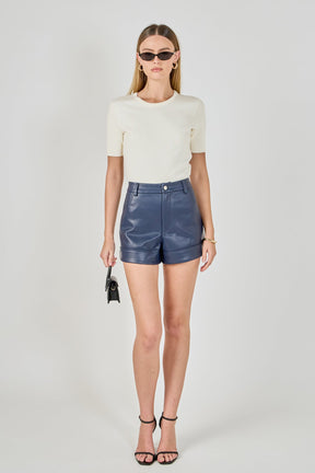 ENDLESS ROSE - Faux Leather Shorts - SHORTS available at Objectrare