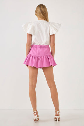 ENDLESS ROSE - Ruffled Detail Skort - SKORTS available at Objectrare