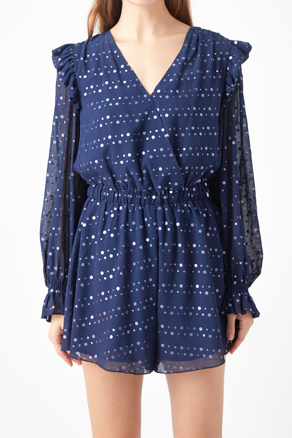 ENDLESS ROSE - Metallic Dots Romper - ROMPERS available at Objectrare
