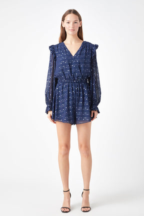 ENDLESS ROSE - Metallic Dots Romper - ROMPERS available at Objectrare
