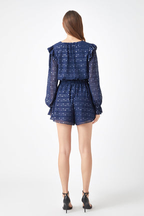 ENDLESS ROSE - Metallic Dots Romper - ROMPERS available at Objectrare