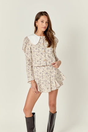 ENGLISH FACTORY - Floral Print Puff Long Sleeve Top - TOPS available at Objectrare