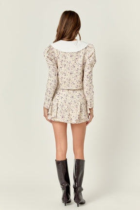 ENGLISH FACTORY - Floral Print Puff Long Sleeve Top - TOPS available at Objectrare