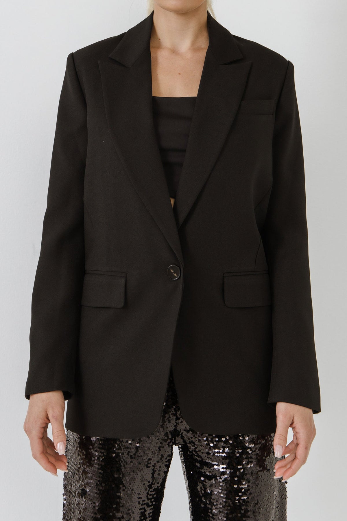 Relaxed Woven Blazer