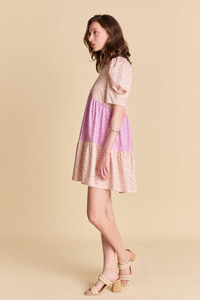 LA'VEN - Floral Knit Mini Dress - DRESSES available at Objectrare