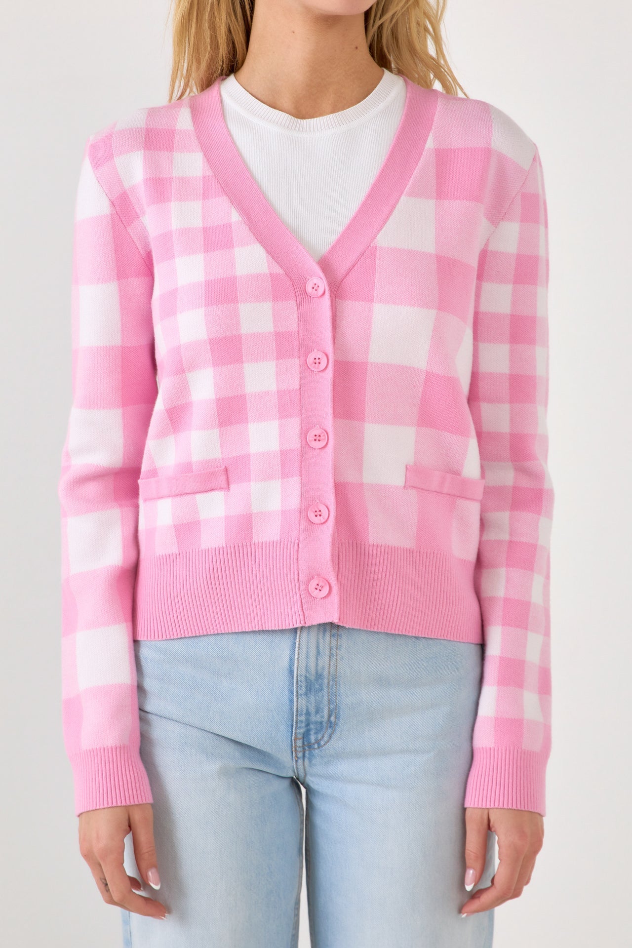 ENGLISH FACTORY - English Factory - Gingham Knit Cardigan - SWEATERS & KNITS available at Objectrare