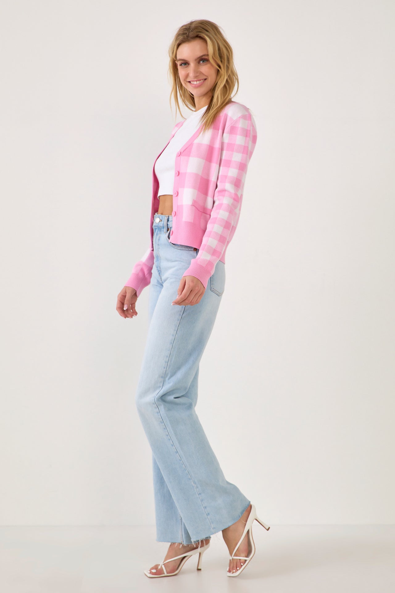 ENGLISH FACTORY - Gingham Knit Cardigan - SWEATERS & KNITS available at Objectrare