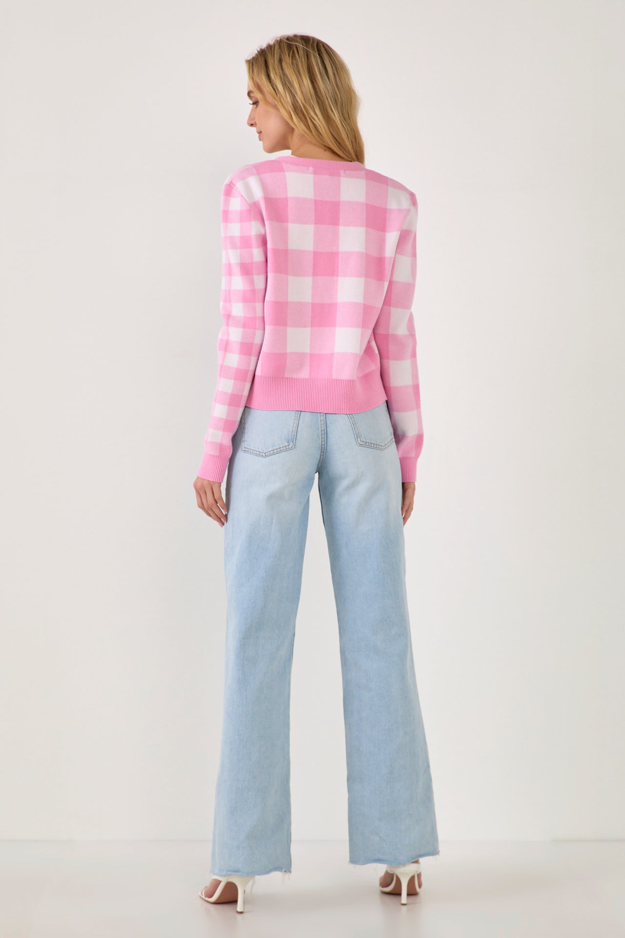 ENGLISH FACTORY - Gingham Knit Cardigan - SWEATERS & KNITS available at Objectrare