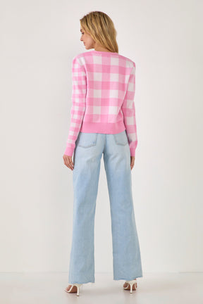 ENGLISH FACTORY - Gingham Knit Cardigan - SWEATERS & KNITS available at Objectrare