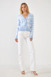 ENGLISH FACTORY - Gingham Knit Cardigan - SWEATERS & KNITS available at Objectrare