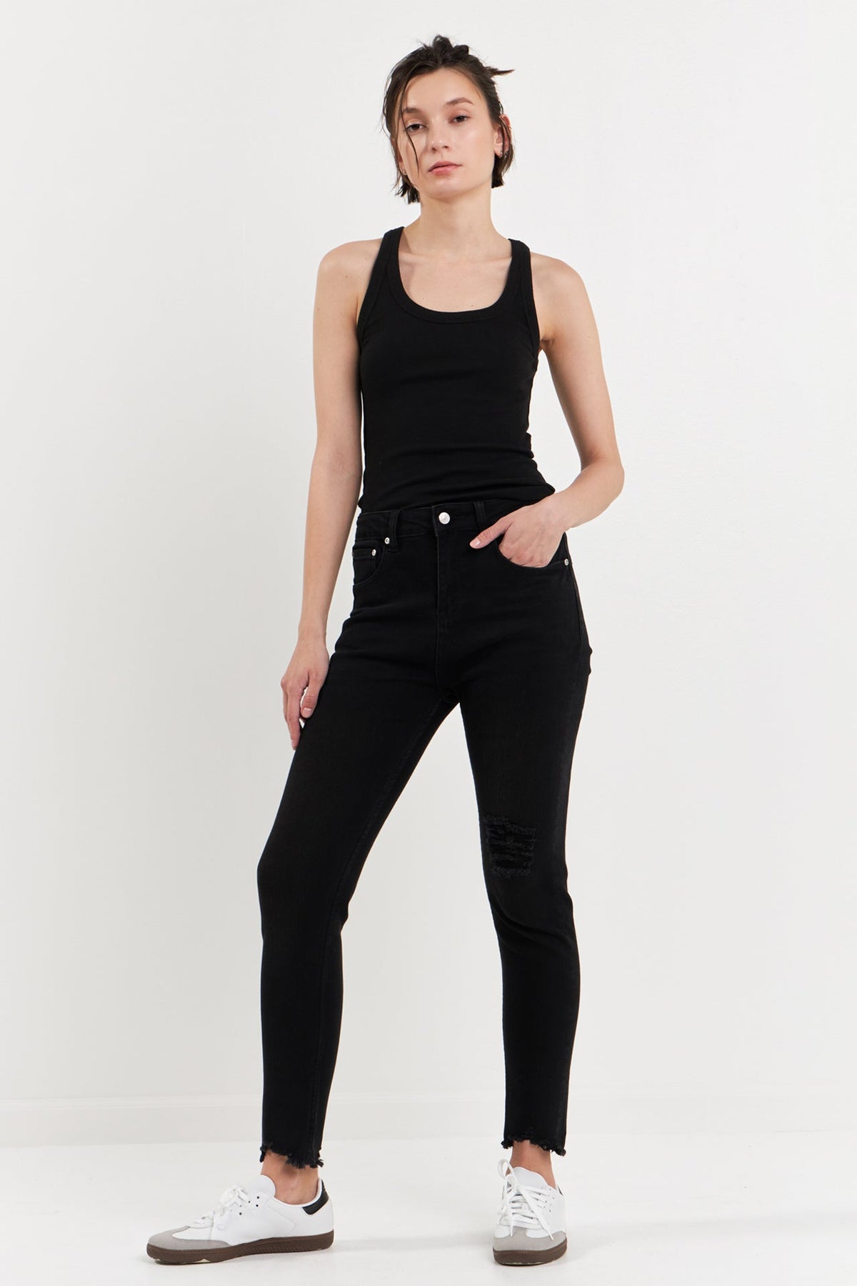 GREY LAB - Destroyed Skinny Jeans - JEANS available at Objectrare