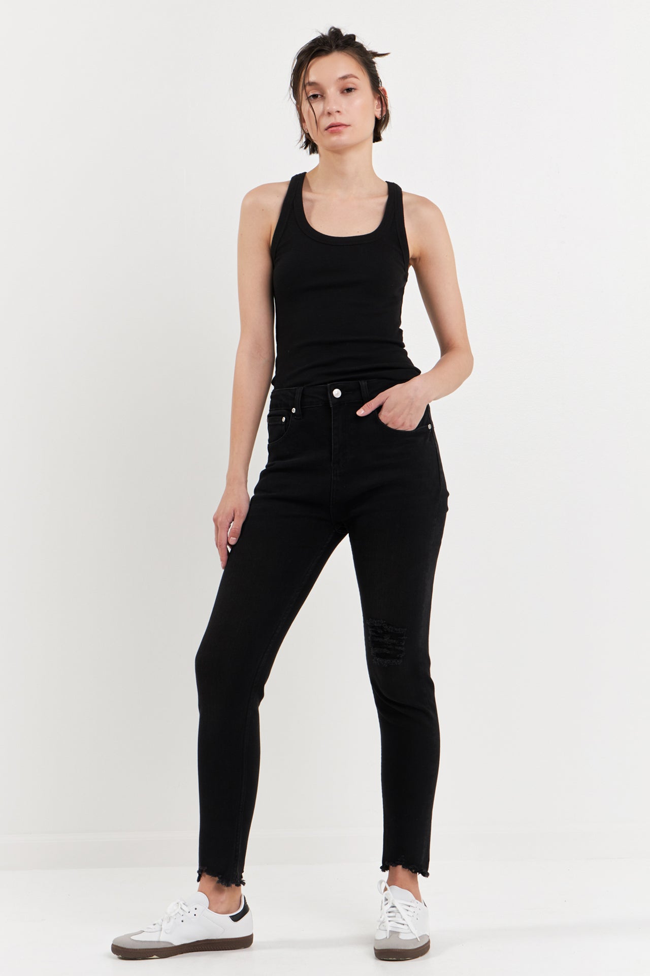 GREY LAB - Destroyed Skinny Jeans - JEANS available at Objectrare