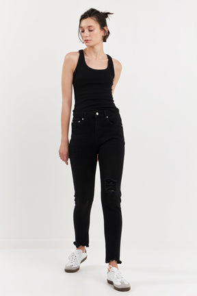 GREY LAB - Destroyed Skinny Jeans - JEANS available at Objectrare