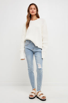 GREY LAB - Destroyed Skinny Jeans - JEANS available at Objectrare