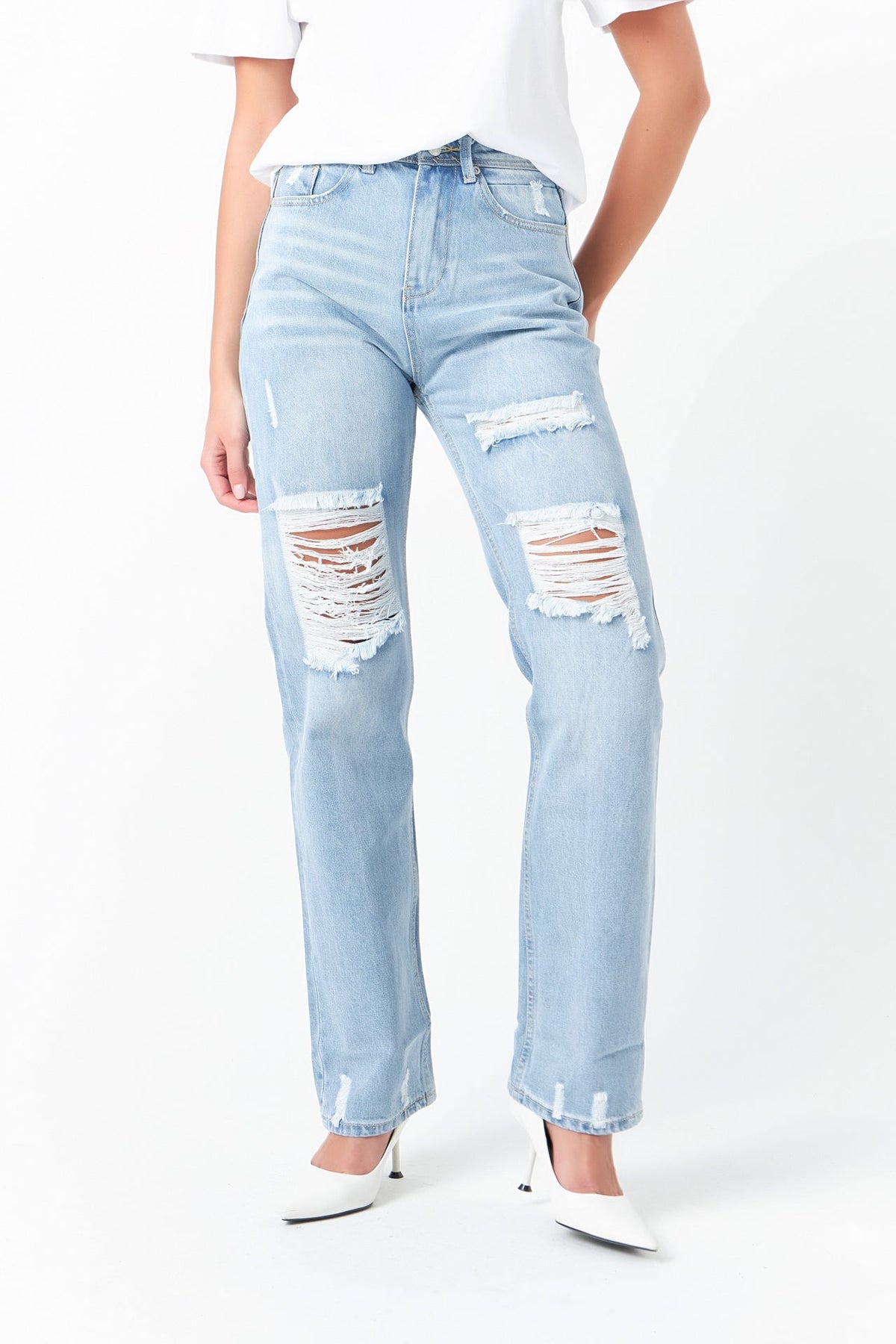 GREY LAB - Destroyed Jeans - JEANS available at Objectrare