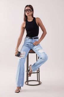 GREY LAB - Destroyed Jeans - JEANS available at Objectrare