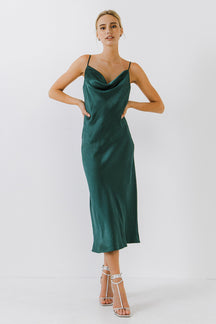 ENDLESS ROSE - Satin Midi Dress - DRESSES available at Objectrare