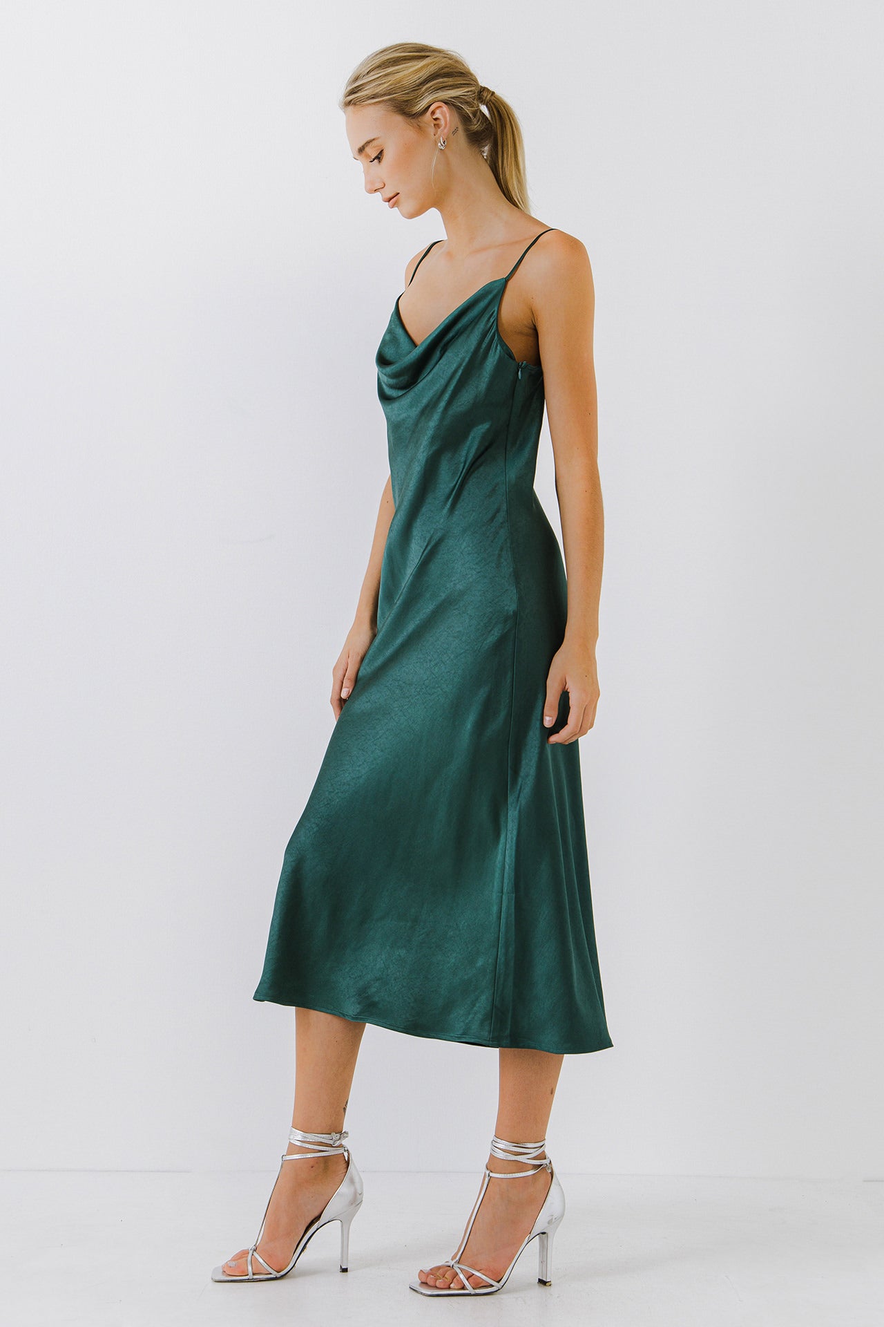 ENDLESS ROSE - Satin Midi Dress - DRESSES available at Objectrare