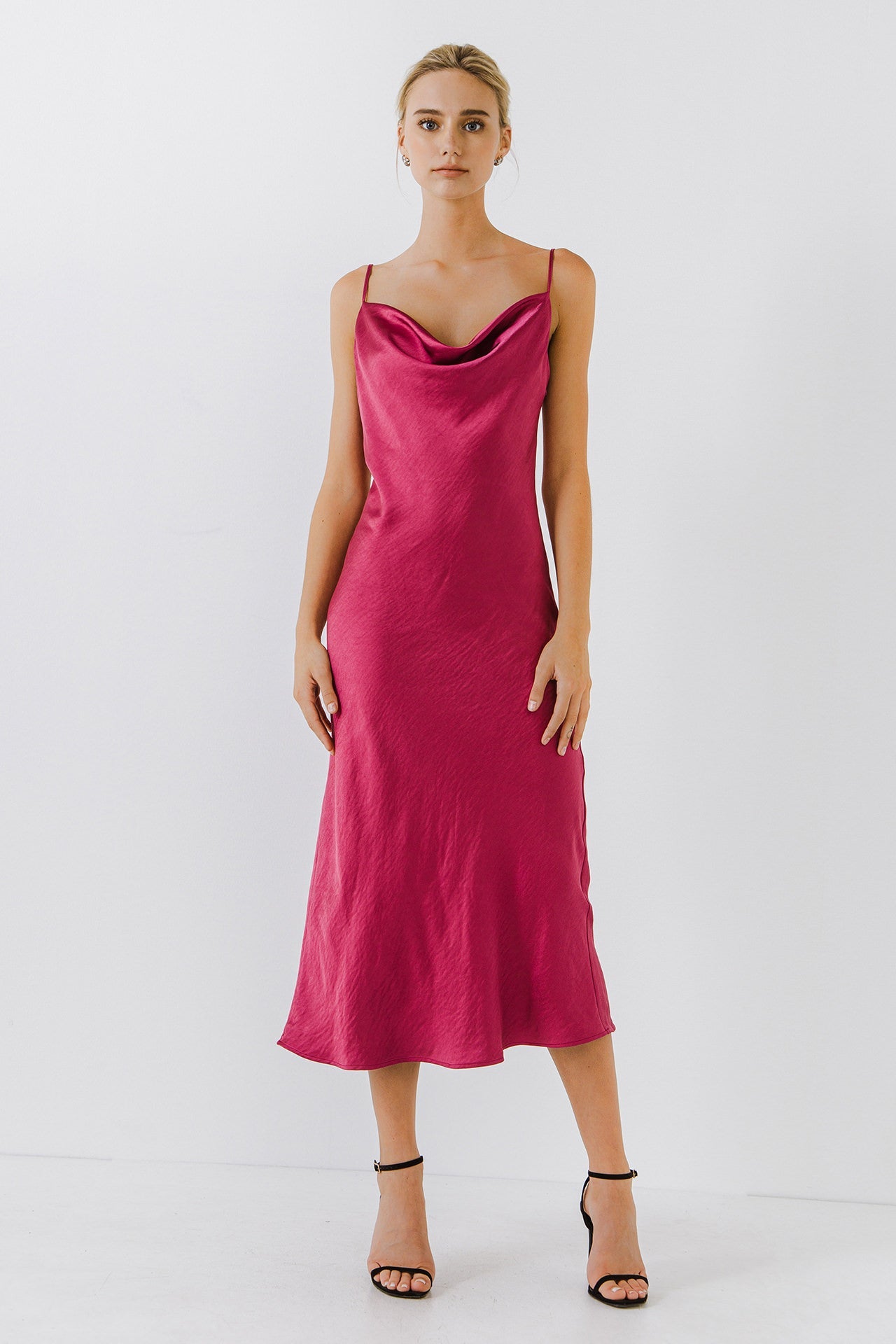 ENDLESS ROSE - Satin Midi Dress - DRESSES available at Objectrare