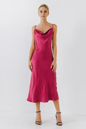 ENDLESS ROSE - Satin Midi Dress - DRESSES available at Objectrare