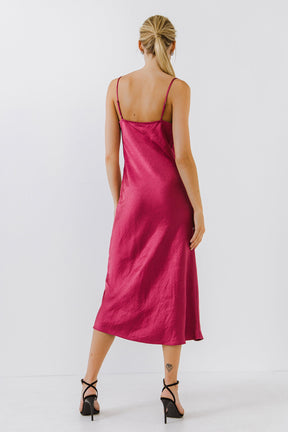 ENDLESS ROSE - Satin Midi Dress - DRESSES available at Objectrare