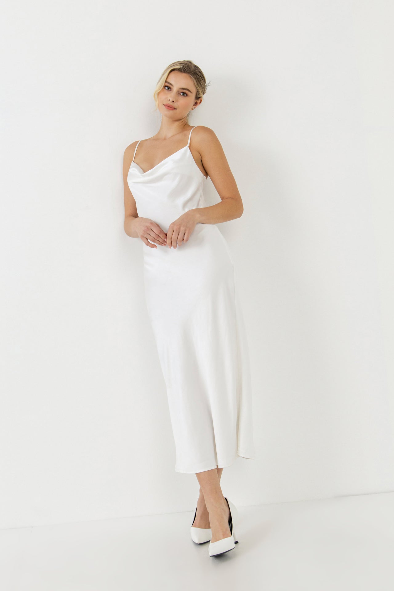 ENDLESS ROSE - Satin Midi Dress - DRESSES available at Objectrare