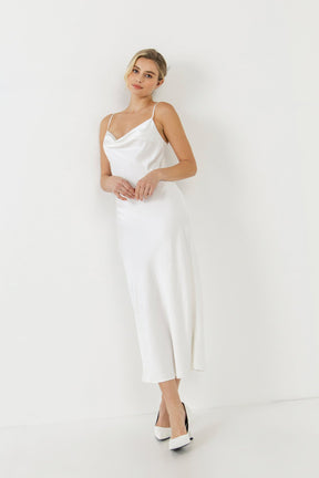 ENDLESS ROSE - Satin Midi Dress - DRESSES available at Objectrare