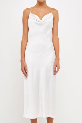 ENDLESS ROSE - Satin Midi Dress - DRESSES available at Objectrare
