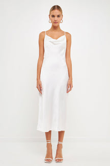 ENDLESS ROSE - Satin Midi Dress - DRESSES available at Objectrare