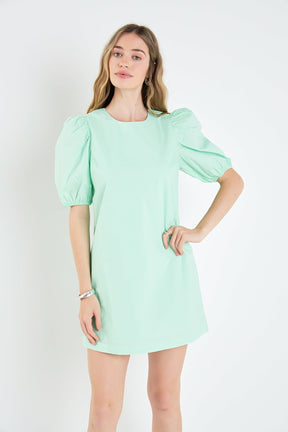 Puff Sleeve Mini Dress