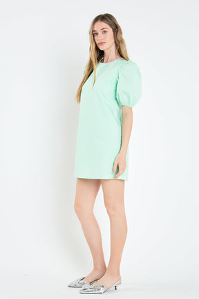 Puff Sleeve Mini Dress