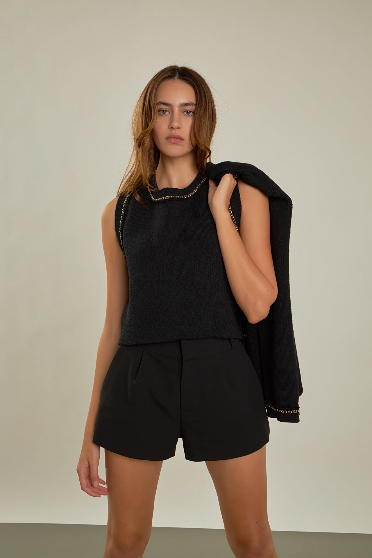 ENDLESS ROSE - Trim Detail Knit Tank Top - CAMI TOPS & TANK available at Objectrare