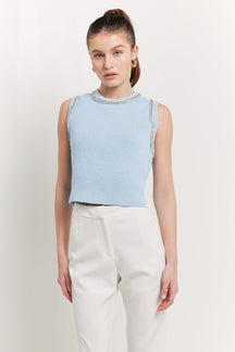 ENDLESS ROSE - Trim Detail Knit Tank Top - CAMI TOPS & TANK available at Objectrare
