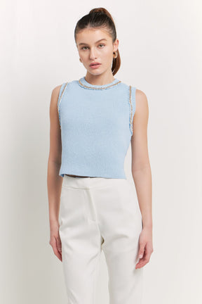 ENDLESS ROSE - Trim Detail Knit Tank Top - CAMI TOPS & TANK available at Objectrare