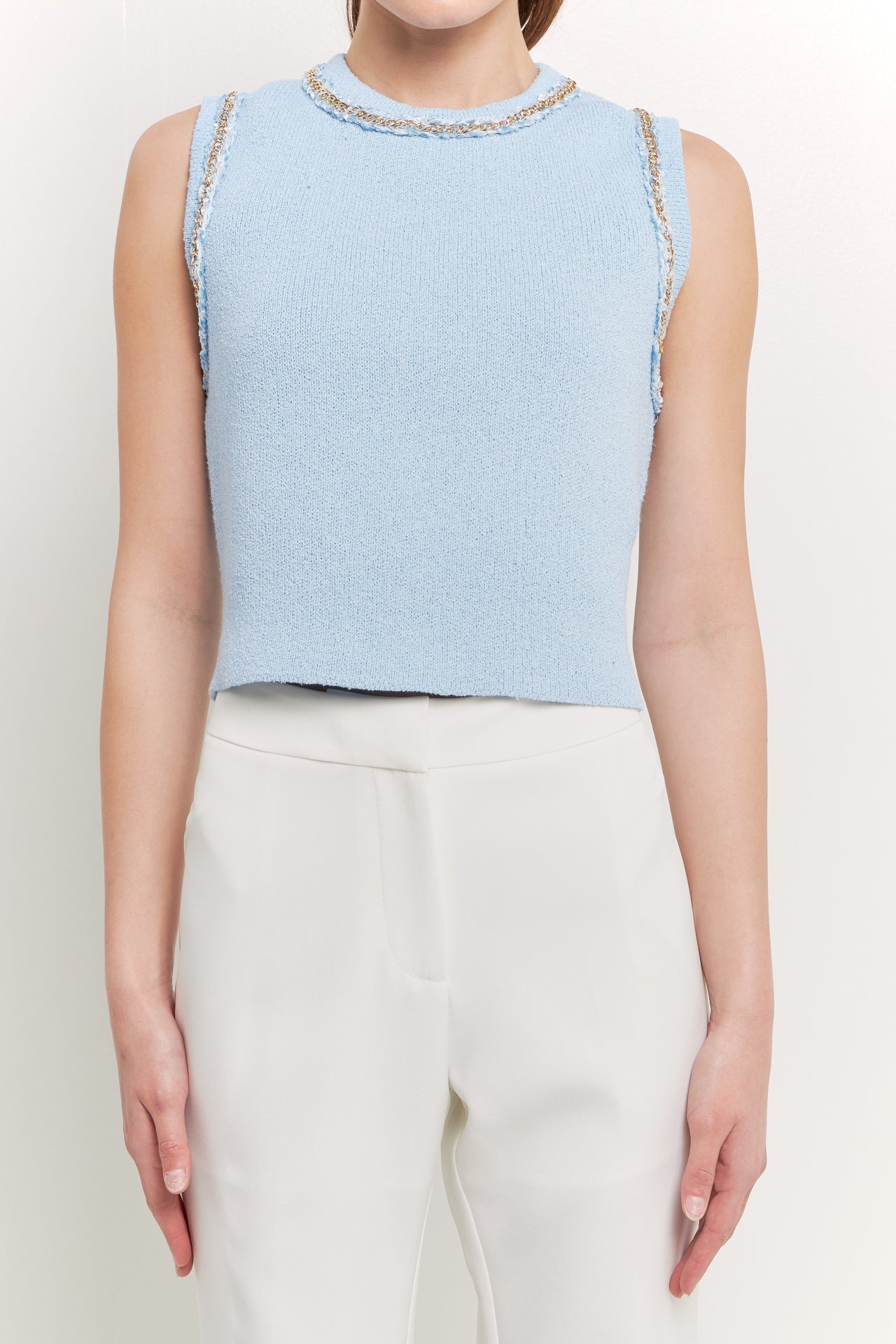 ENDLESS ROSE - Trim Detail Knit Tank Top - CAMI TOPS & TANK available at Objectrare