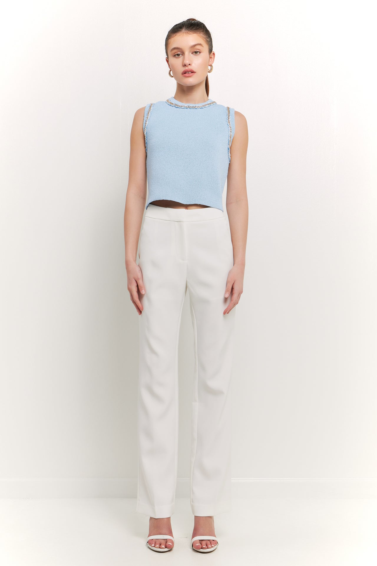 ENDLESS ROSE - Trim Detail Knit Tank Top - CAMI TOPS & TANK available at Objectrare