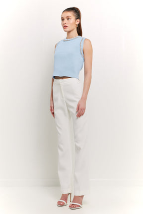 ENDLESS ROSE - Trim Detail Knit Tank Top - CAMI TOPS & TANK available at Objectrare