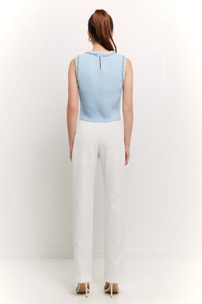 ENDLESS ROSE - Trim Detail Knit Tank Top - CAMI TOPS & TANK available at Objectrare