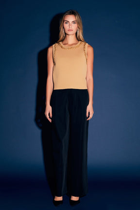 ENDLESS ROSE - Trim Detail Knit Tank Top - CAMI TOPS & TANK available at Objectrare