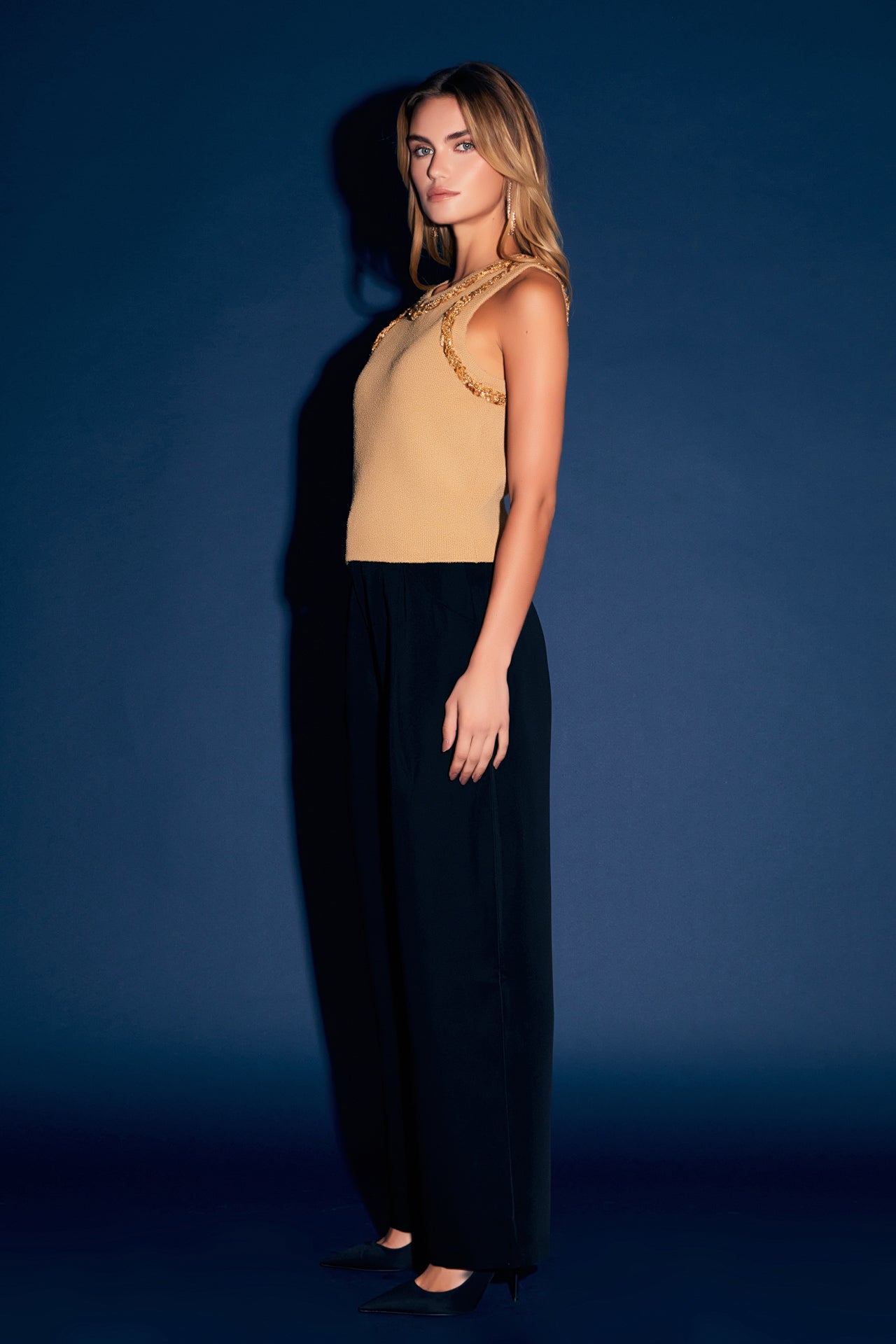 ENDLESS ROSE - Trim Detail Knit Tank Top - CAMI TOPS & TANK available at Objectrare