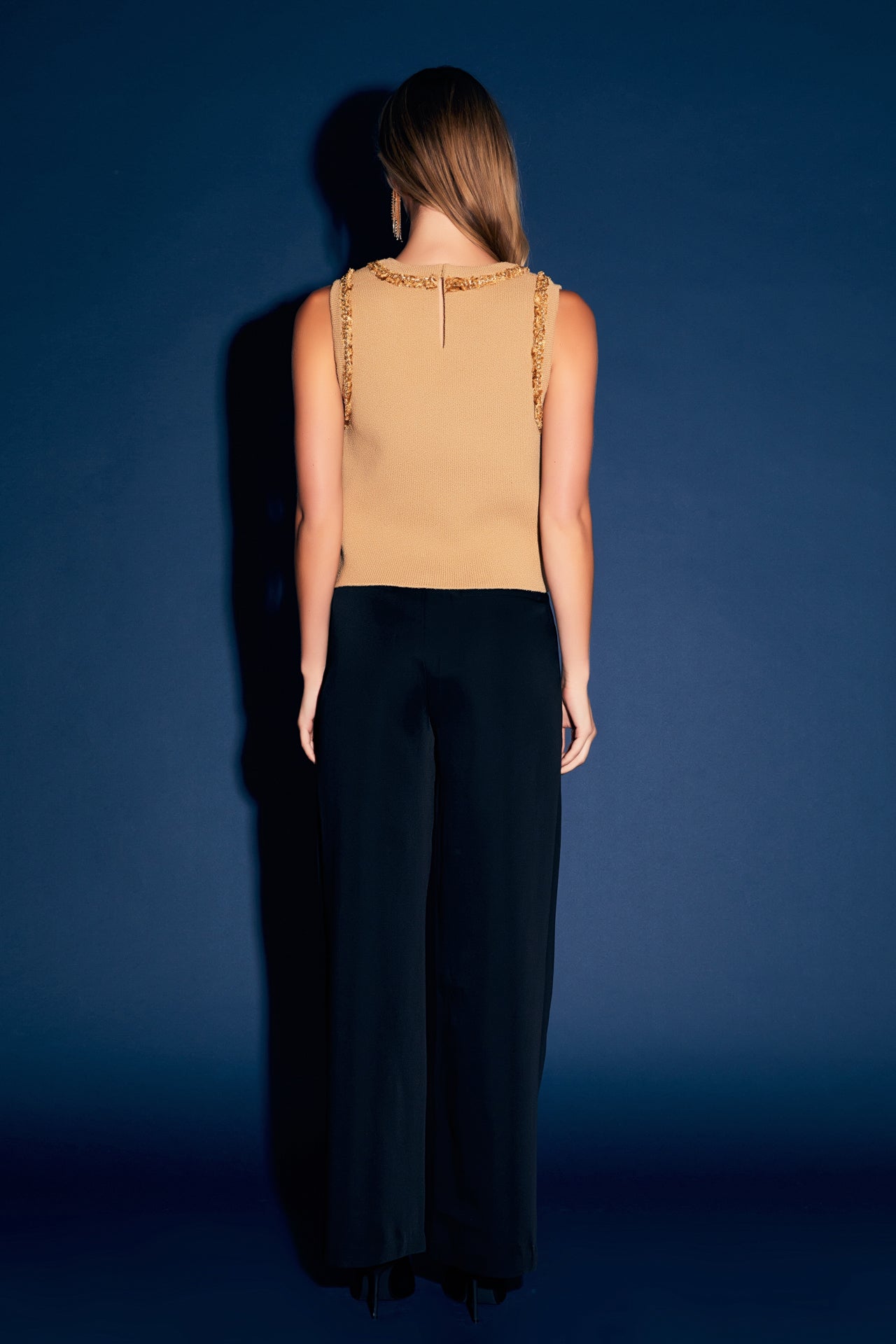 ENDLESS ROSE - Trim Detail Knit Tank Top - CAMI TOPS & TANK available at Objectrare